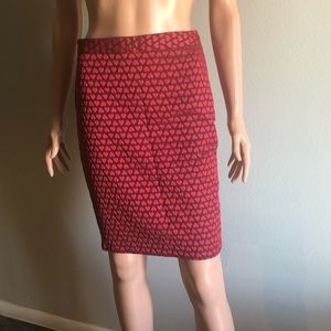Red heart ♥️ pencil skirt!👠🧣